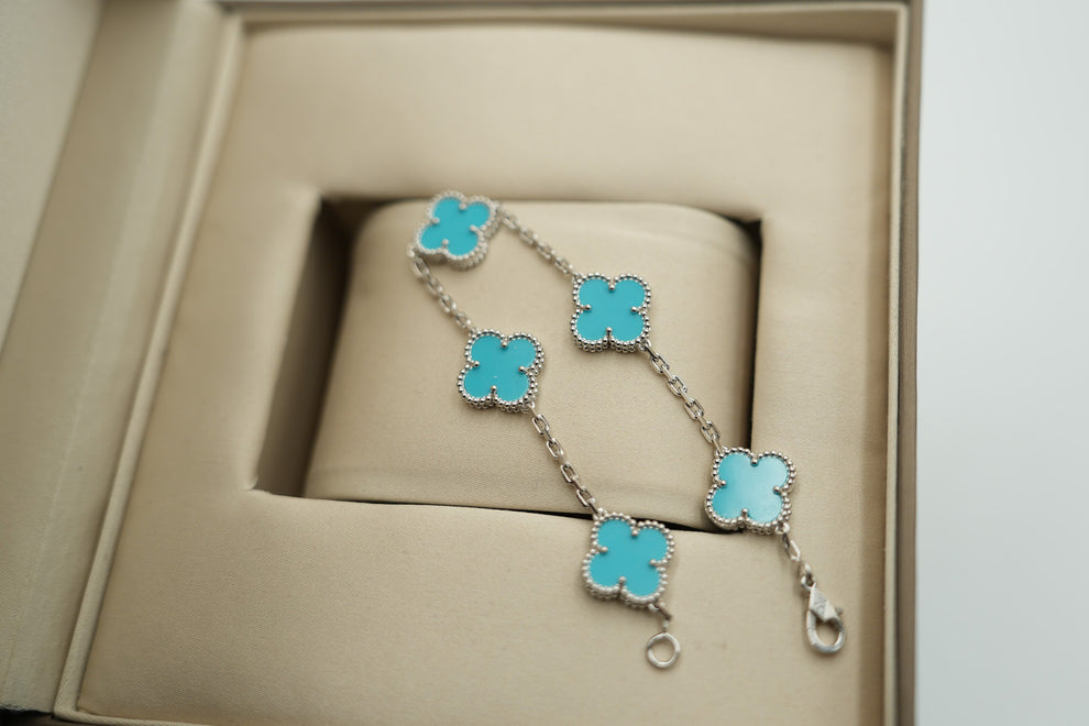 Van Cleef inspired Silver Clover Bracelets 15mm Collection