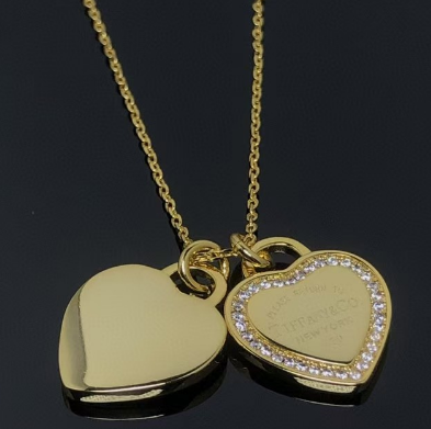 Tiffany Co Inspired Two Heart Necklace