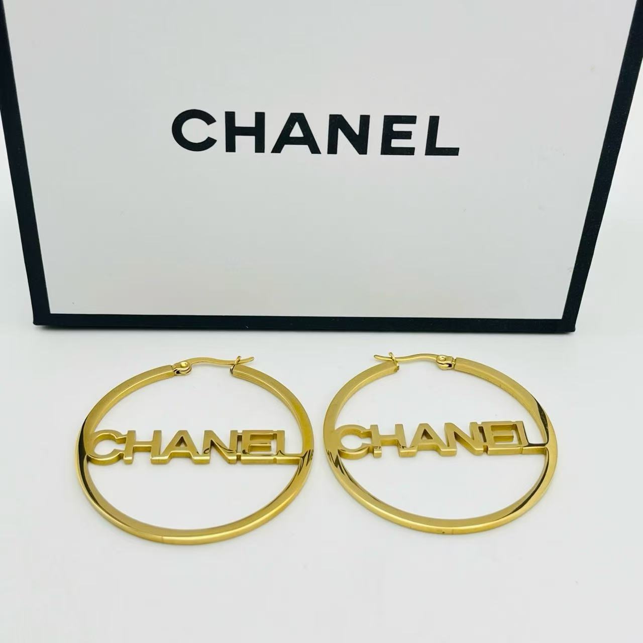 Chanel inspired Hoop Earrings