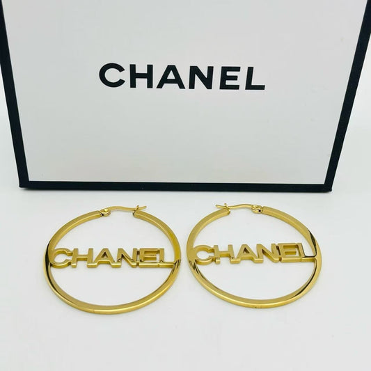 Chanel inspired Hoop Earrings