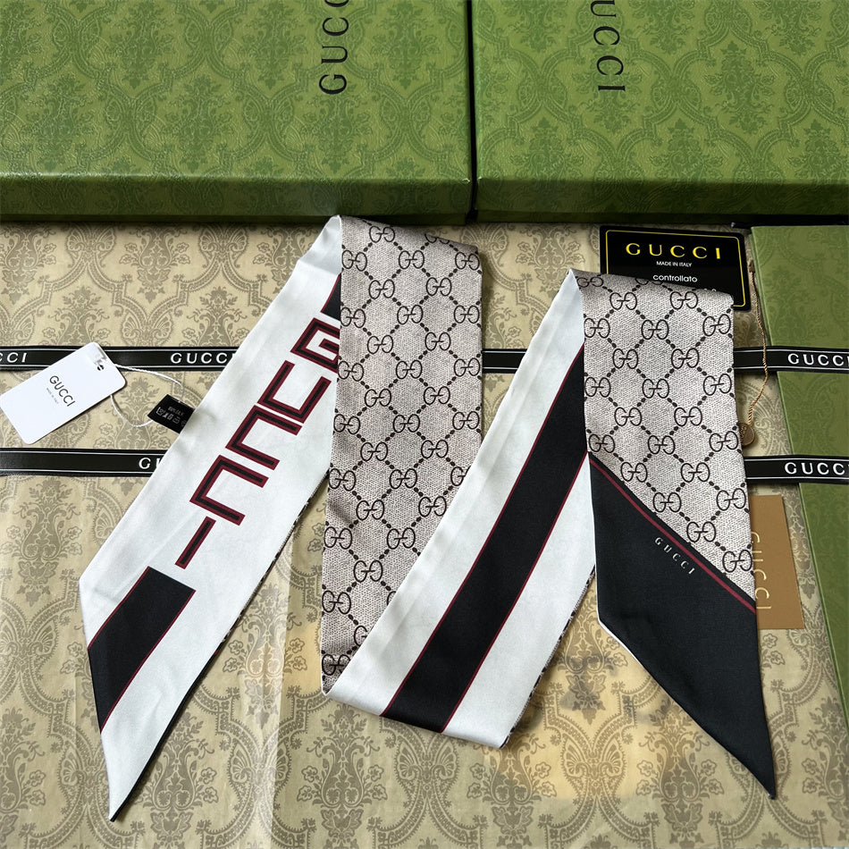 Gucci inspired Twill Ribbon Scarves