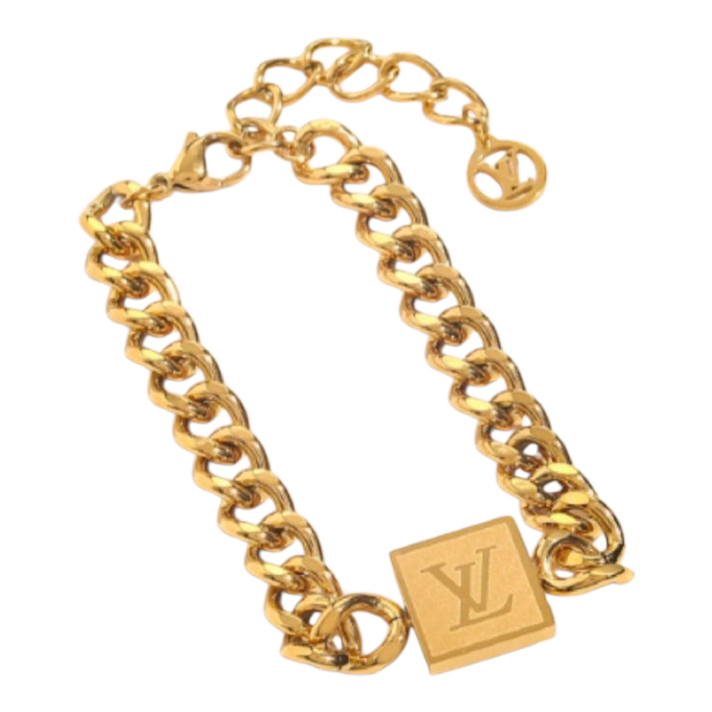 LV inspired Double Sided Cuban Bracelet