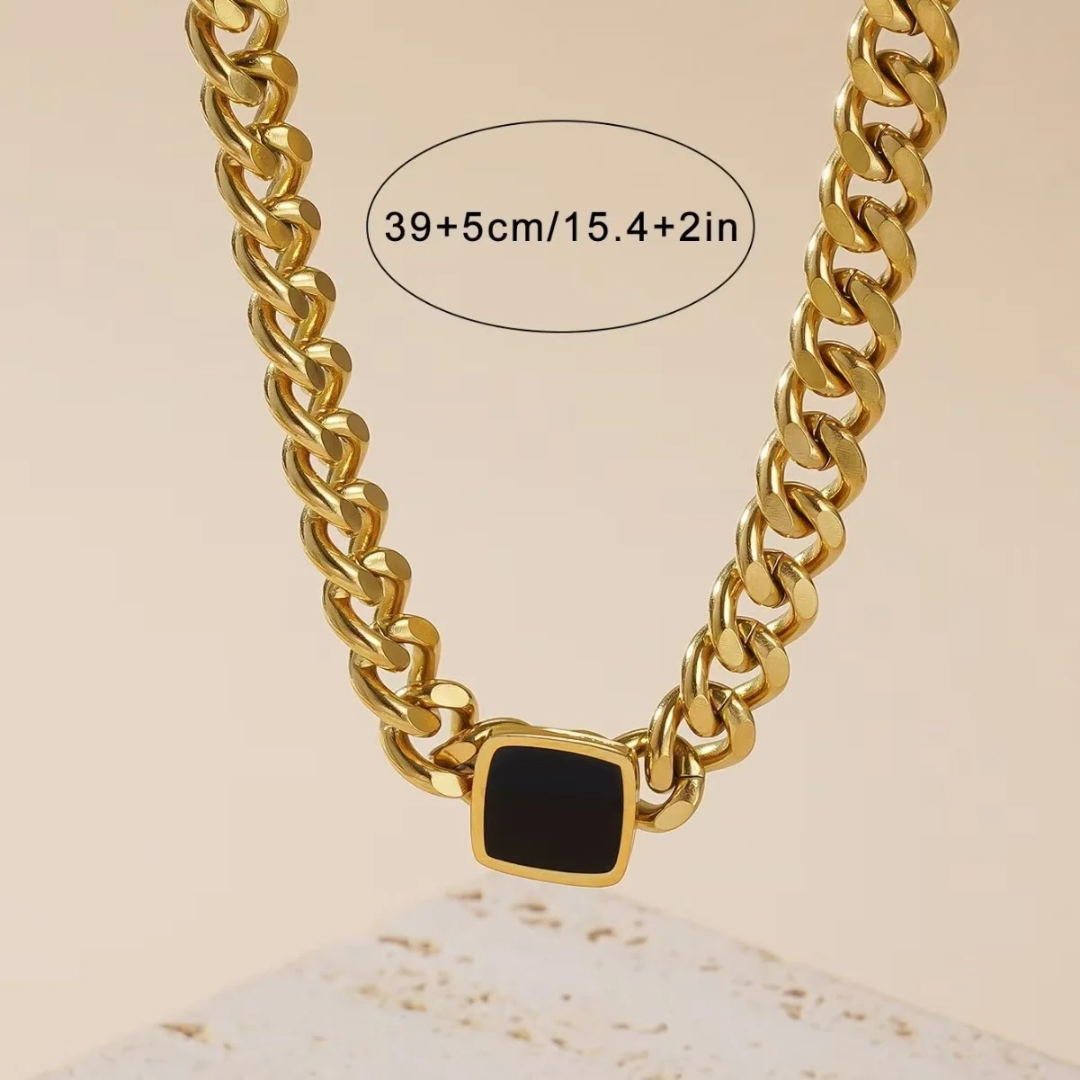 Chunky Cuban Necklace and Bracelet