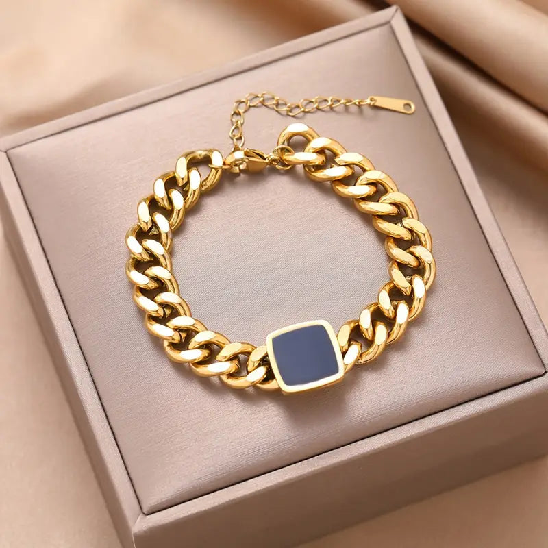 Chunky Cuban Necklace and Bracelet