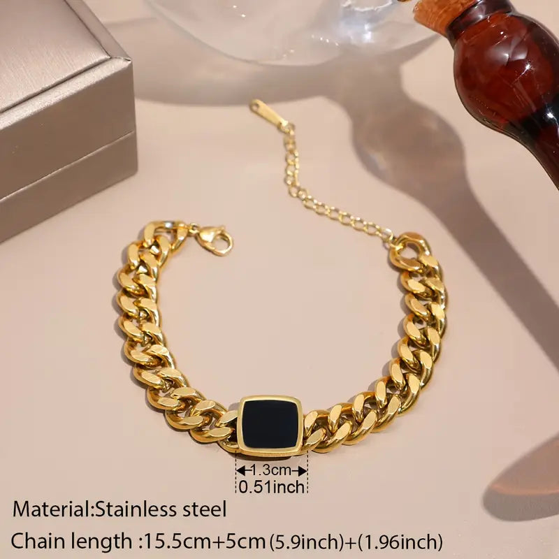 Chunky Cuban Necklace and Bracelet