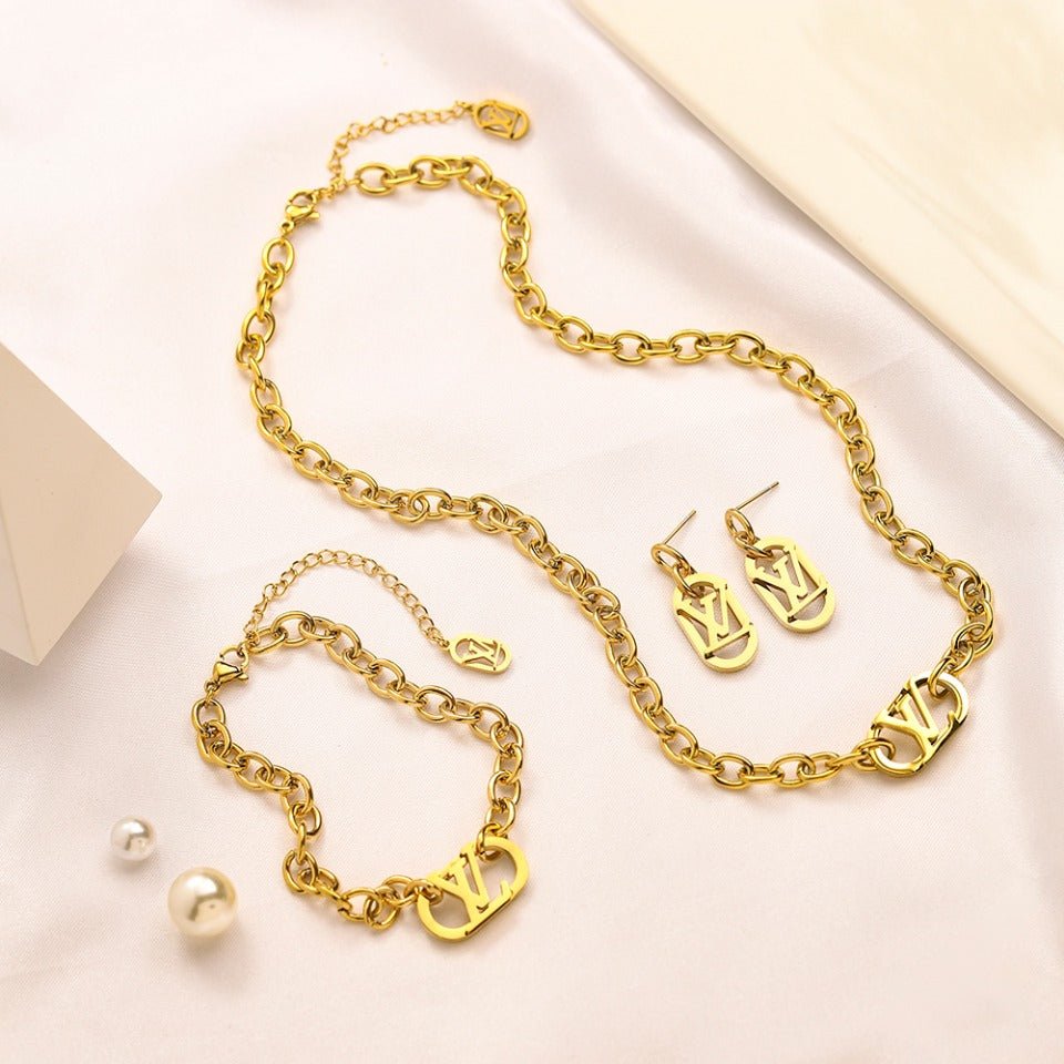 LV Designer Inspired Chain Link Necklace