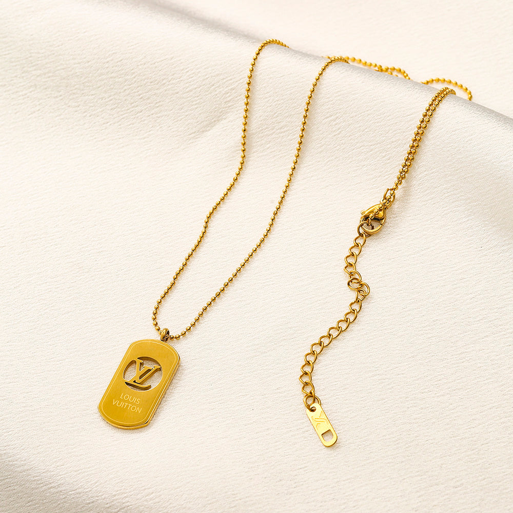 LV inspired Dog Chain Necklace