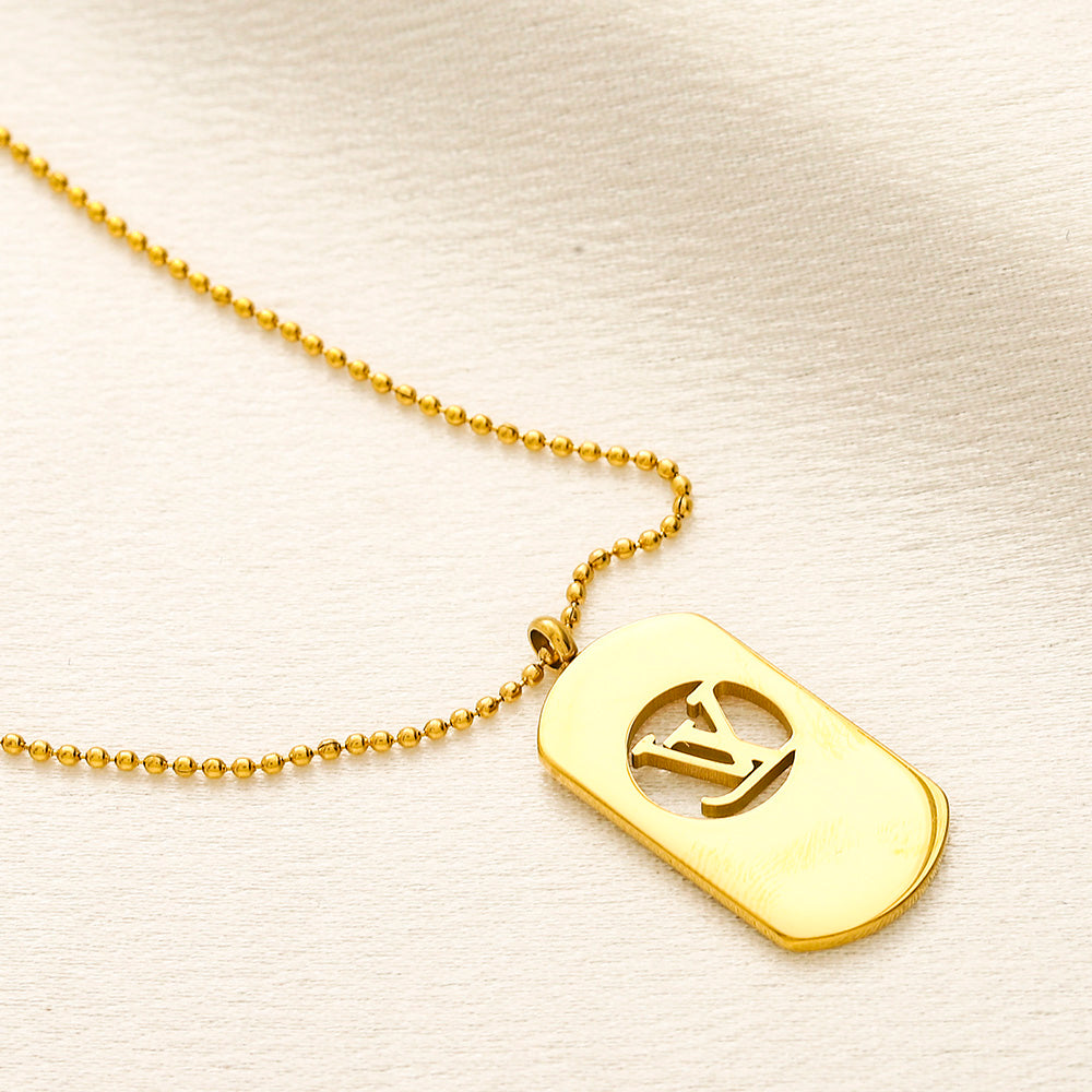 LV inspired Dog Chain Necklace
