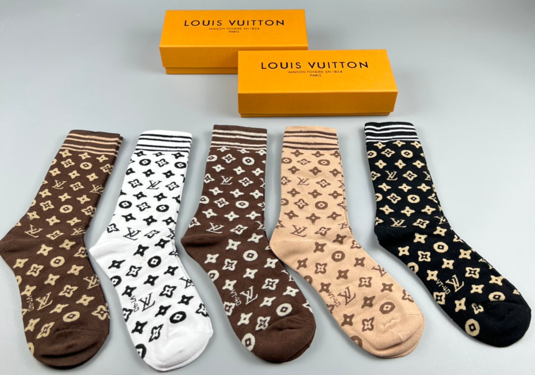 LV Designer Inspired Socks