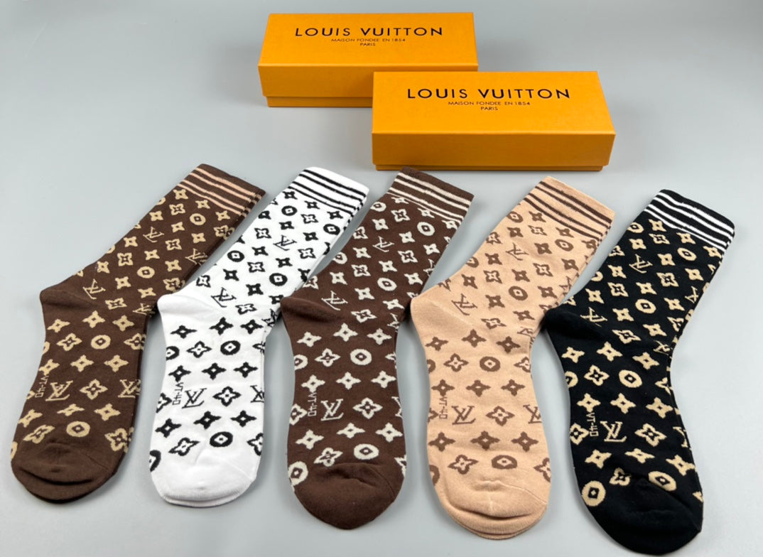 LV Designer Inspired Socks