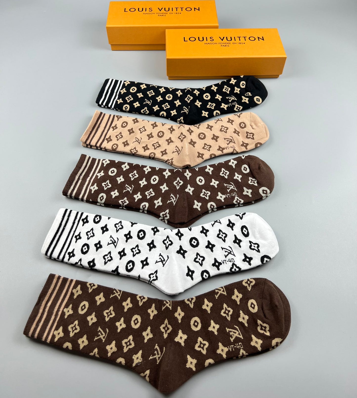 LV Designer Inspired Socks