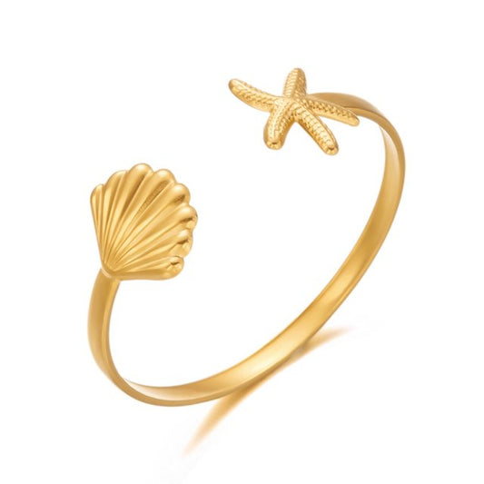 Stainless Steel Starfish and Shell bracelet