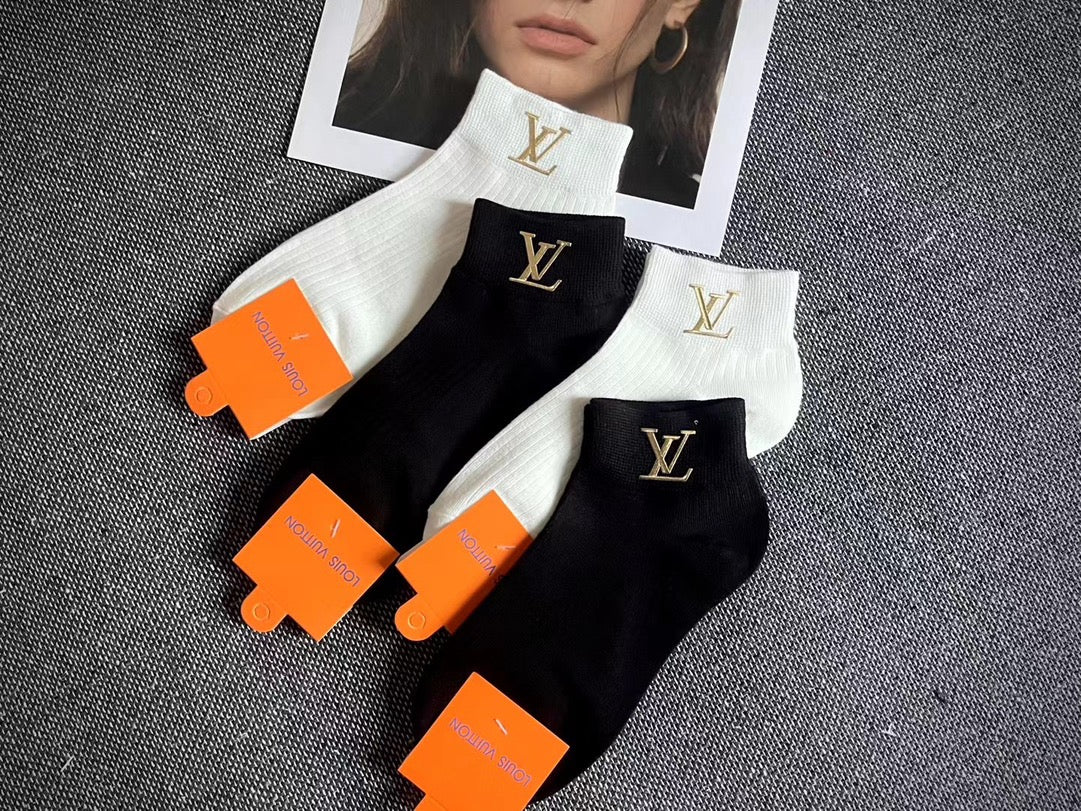 Unisex LV inspired individual package ankle socks