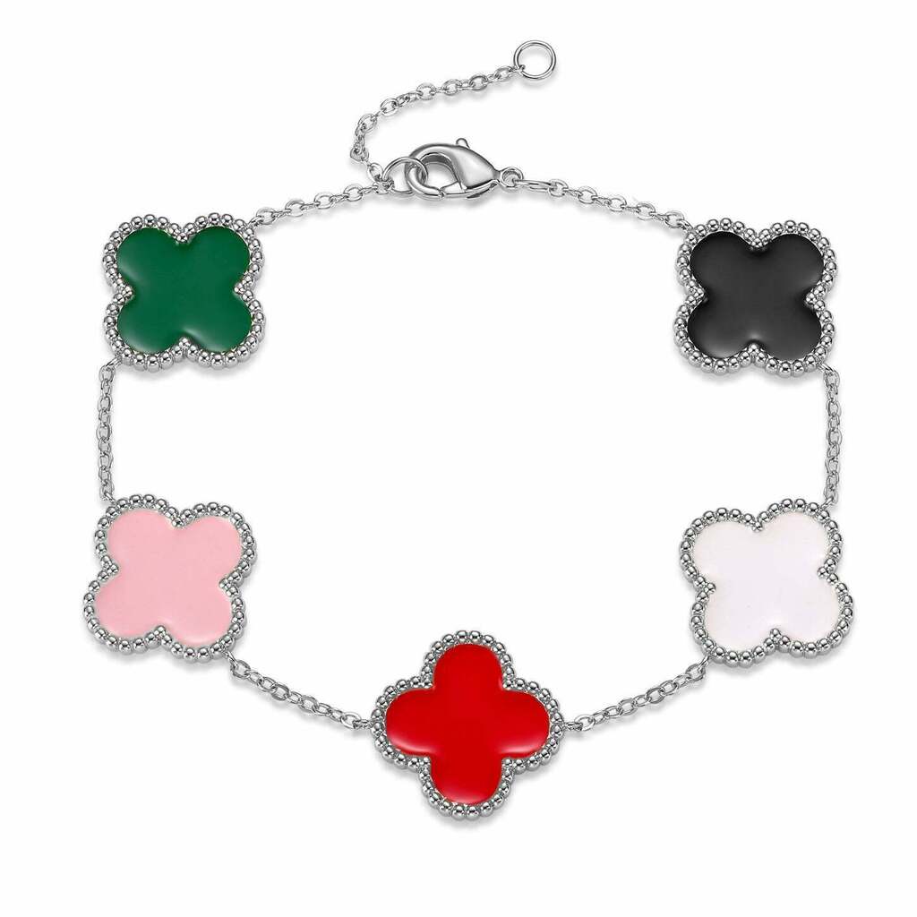 Van Cleef inspired 13mmSilver 4 leaf Clover Bracelet Collection