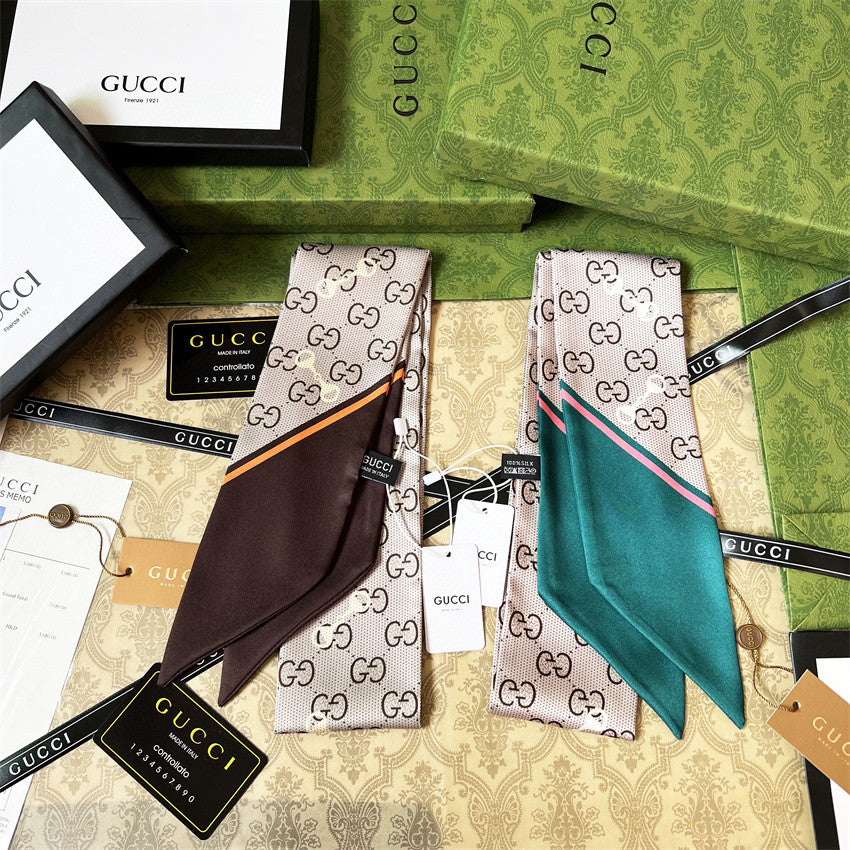 Gucci inspired Twill Ribbon Scarves