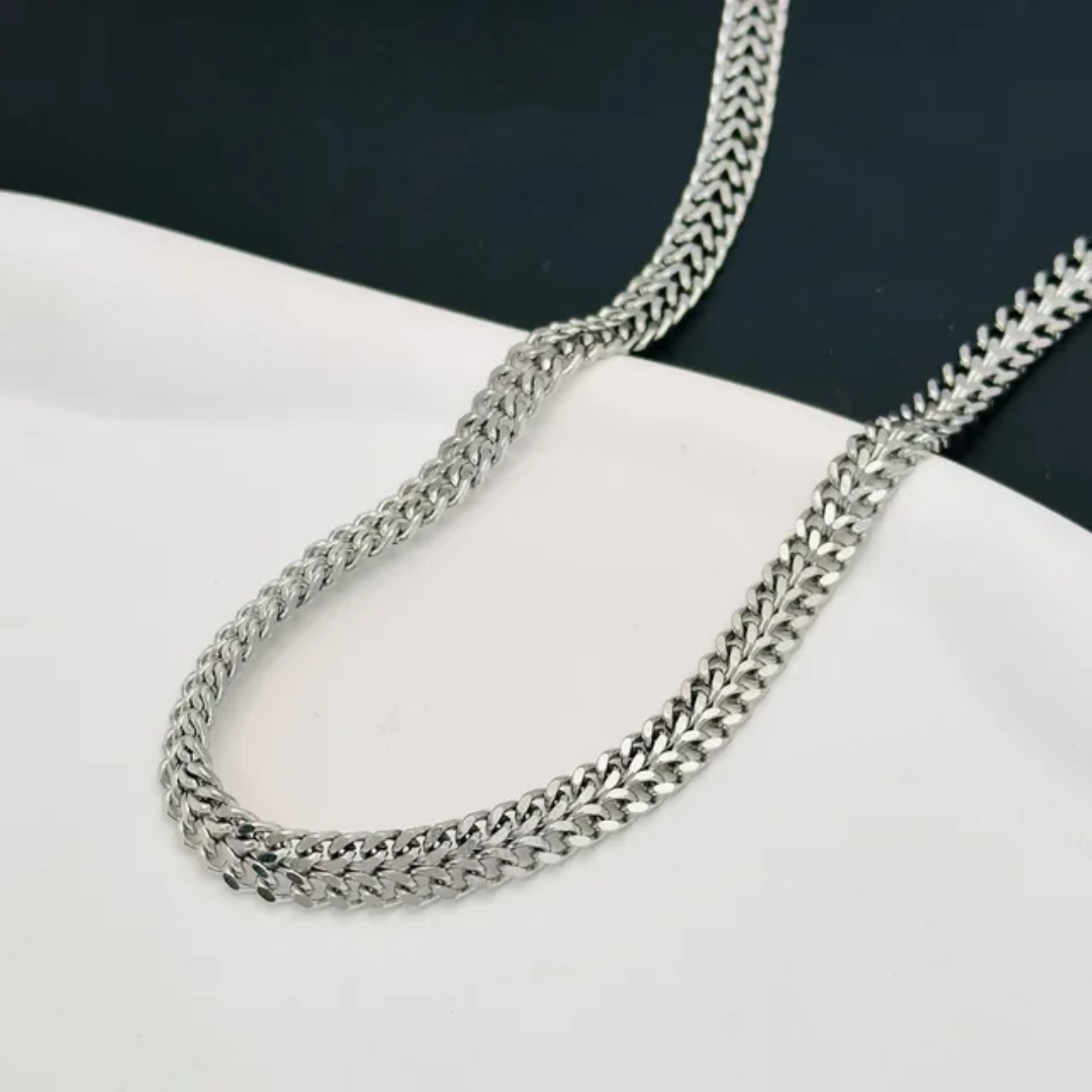 Stainless Steel Double Knit Necklace and Bracelet