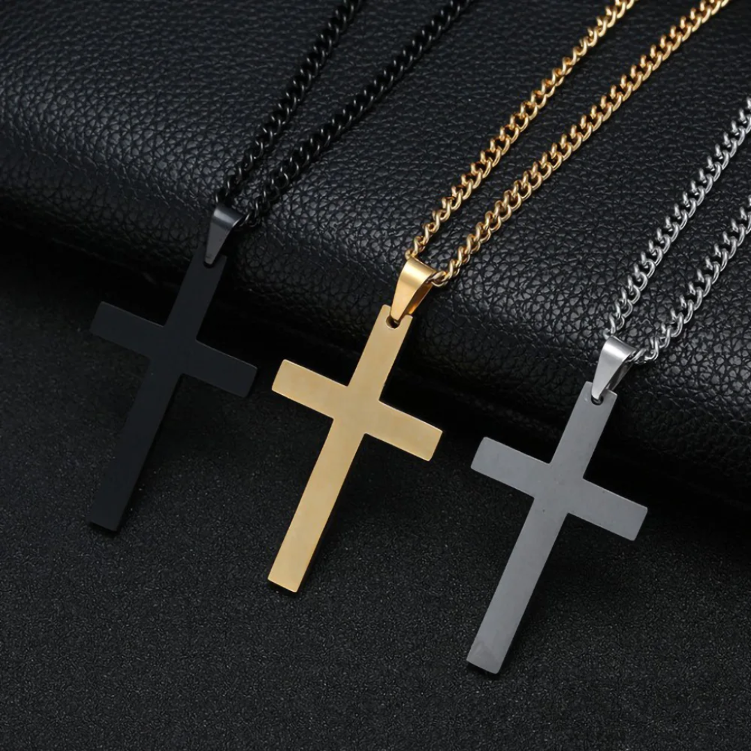 20"-24" Stainless Steel Cross Pendant Necklace