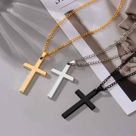20"-24" Stainless Steel Cross Pendant Necklace