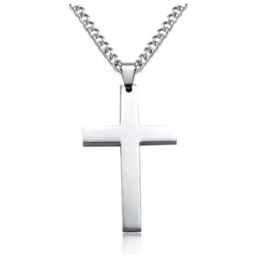20"-24" Stainless Steel Cross Pendant Necklace