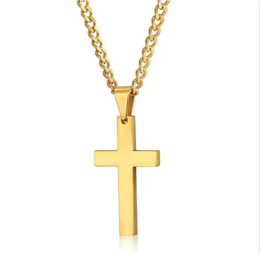 20"-24" Stainless Steel Cross Pendant Necklace