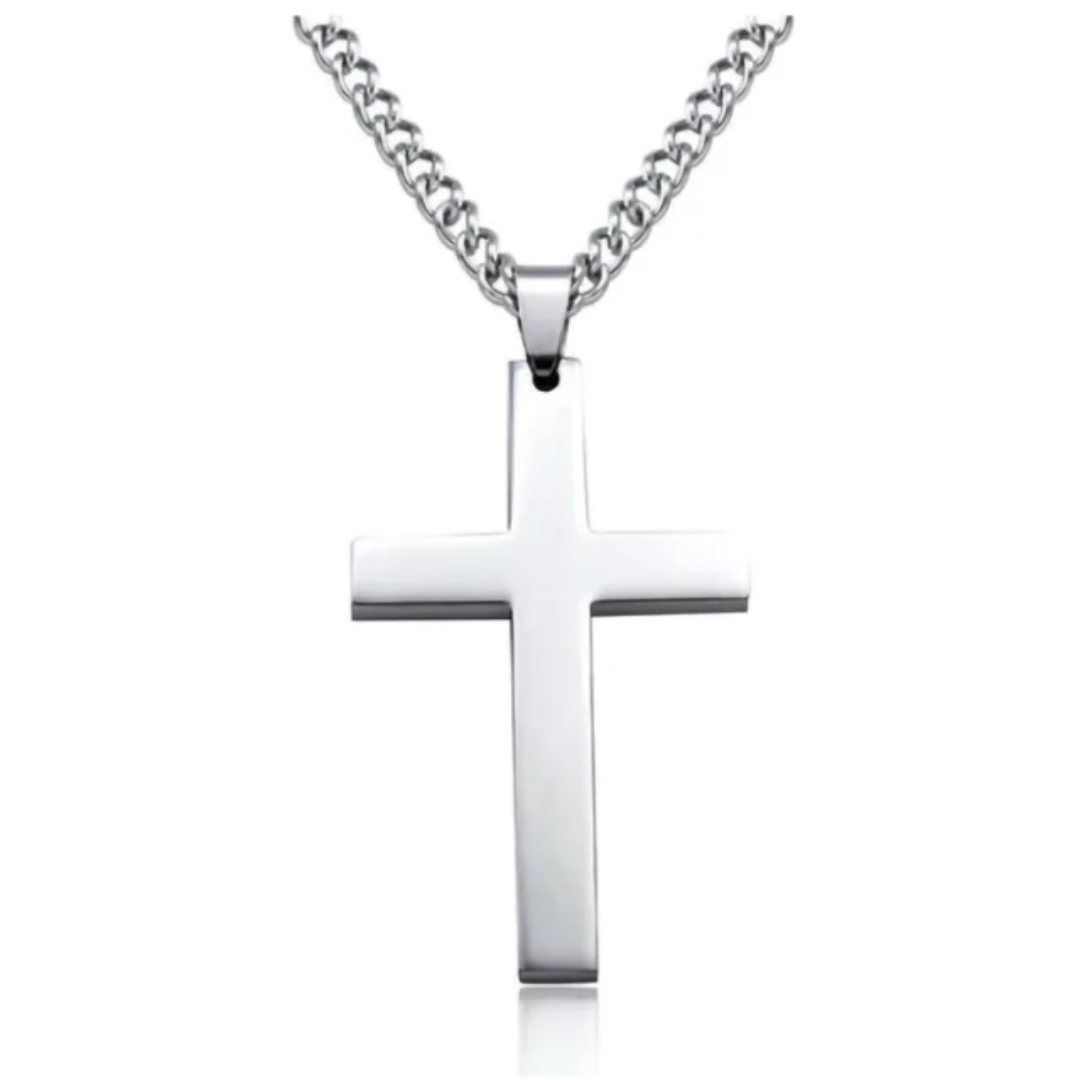 20"-24" Stainless Steel Cross Pendant Necklace