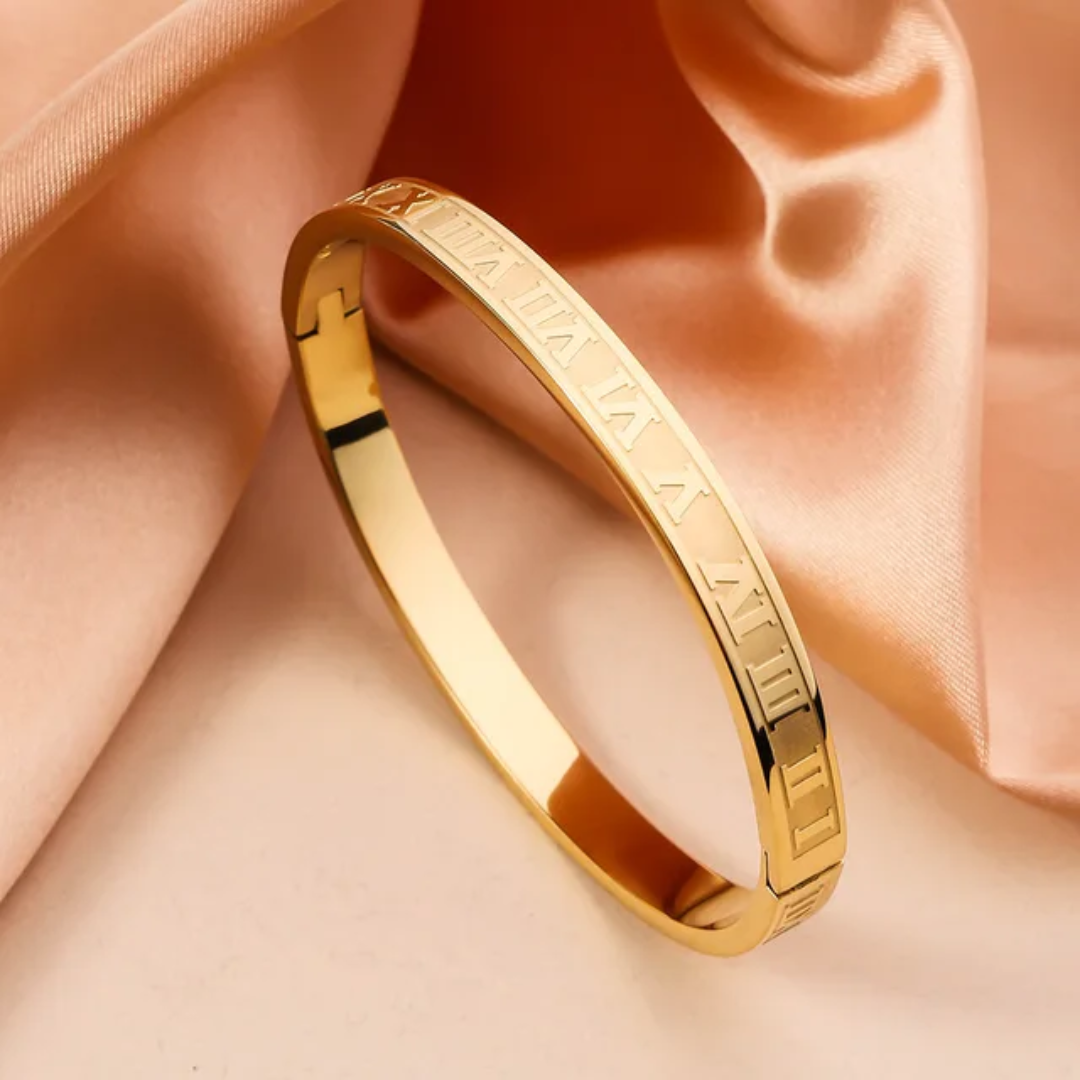 Roman Numeral Stainless Steel Bangles