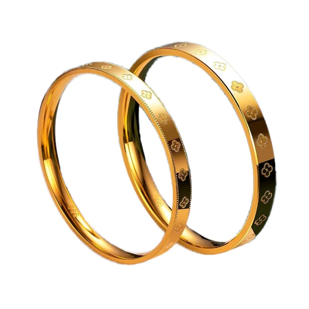 Stainless Steel Clover Bangles