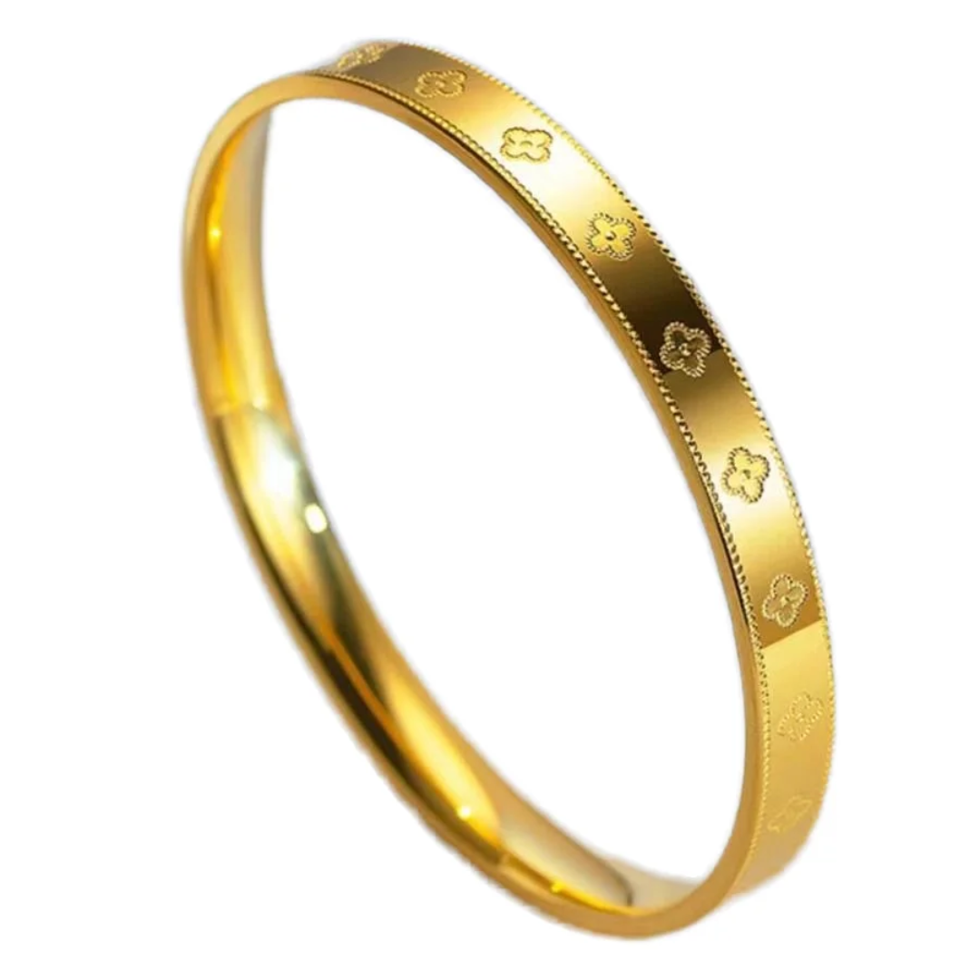 Stainless Steel Clover Bangles