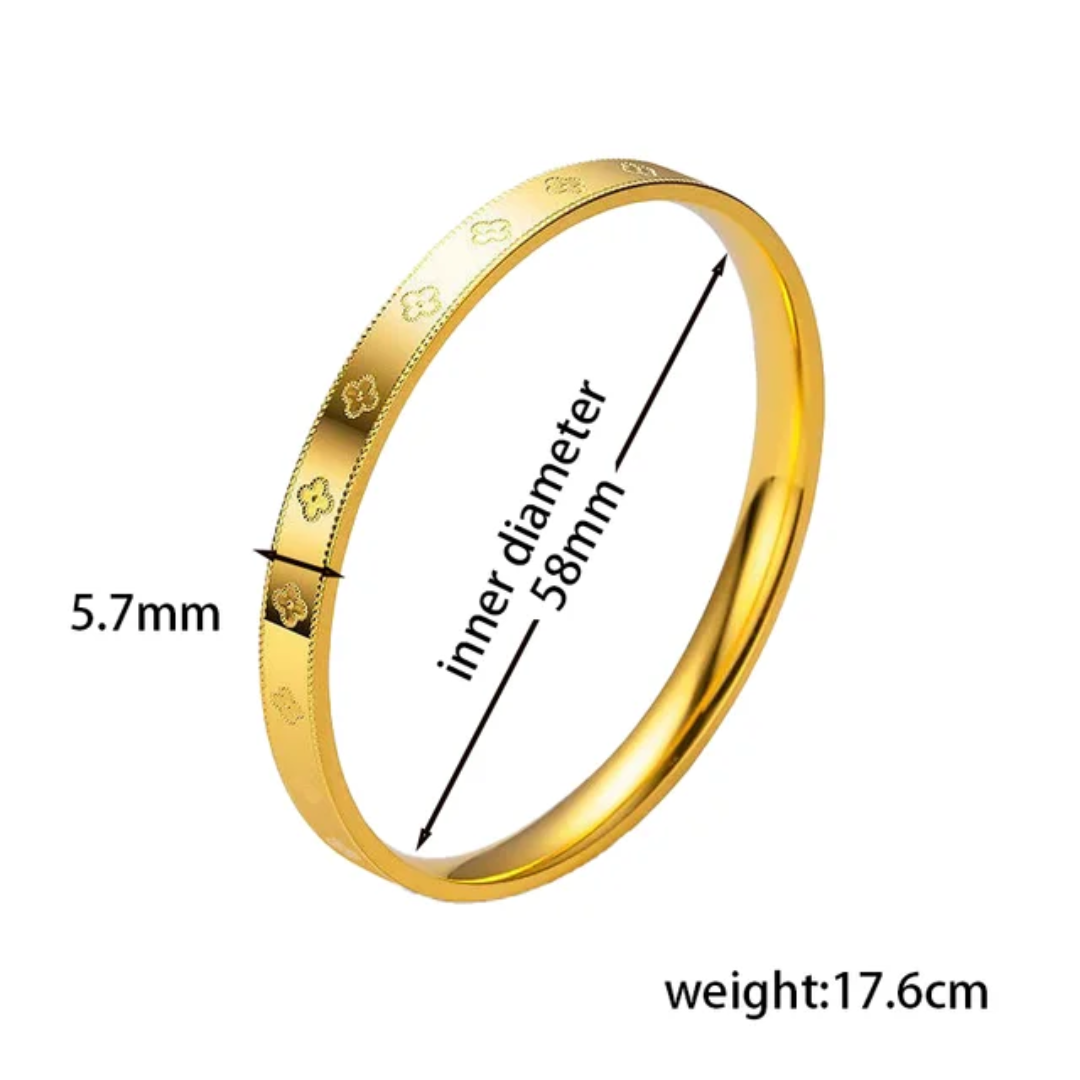 Stainless Steel Clover Bangles