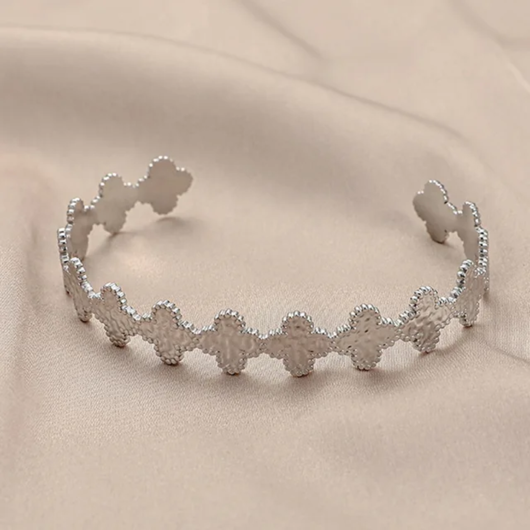 Stainless Steel Clover Cuff Bracelet