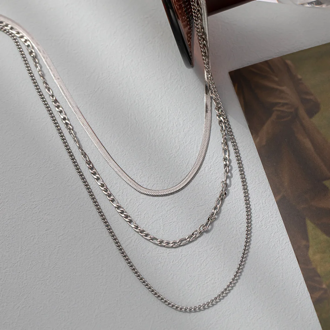 Stainless Steel 3pc Necklace Set