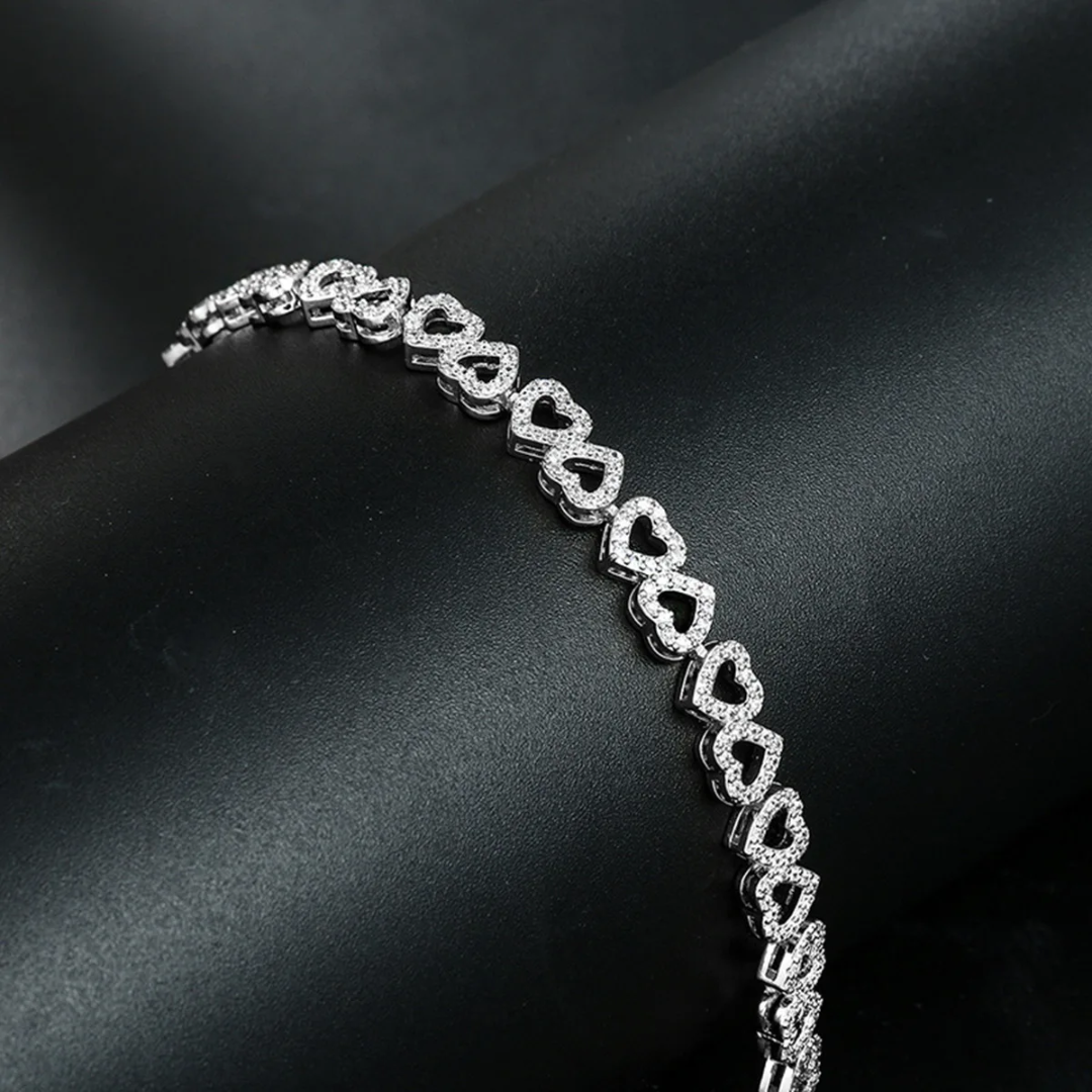 Zircon heart bracelet