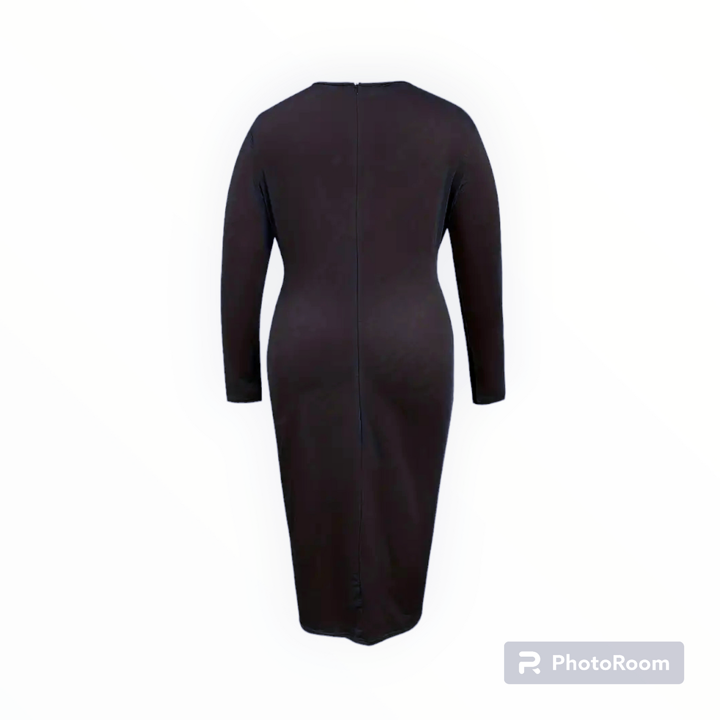 Plus size long sleeve midi dress