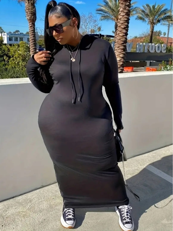 Plus size casual Sweatshirts maxi dress