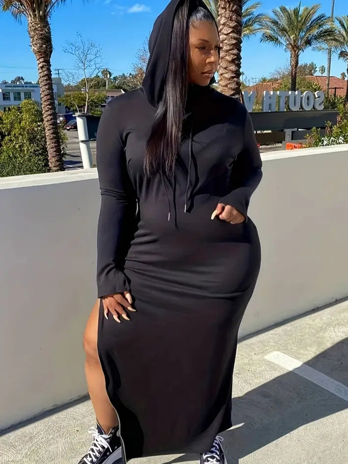 Plus size casual Sweatshirts maxi dress