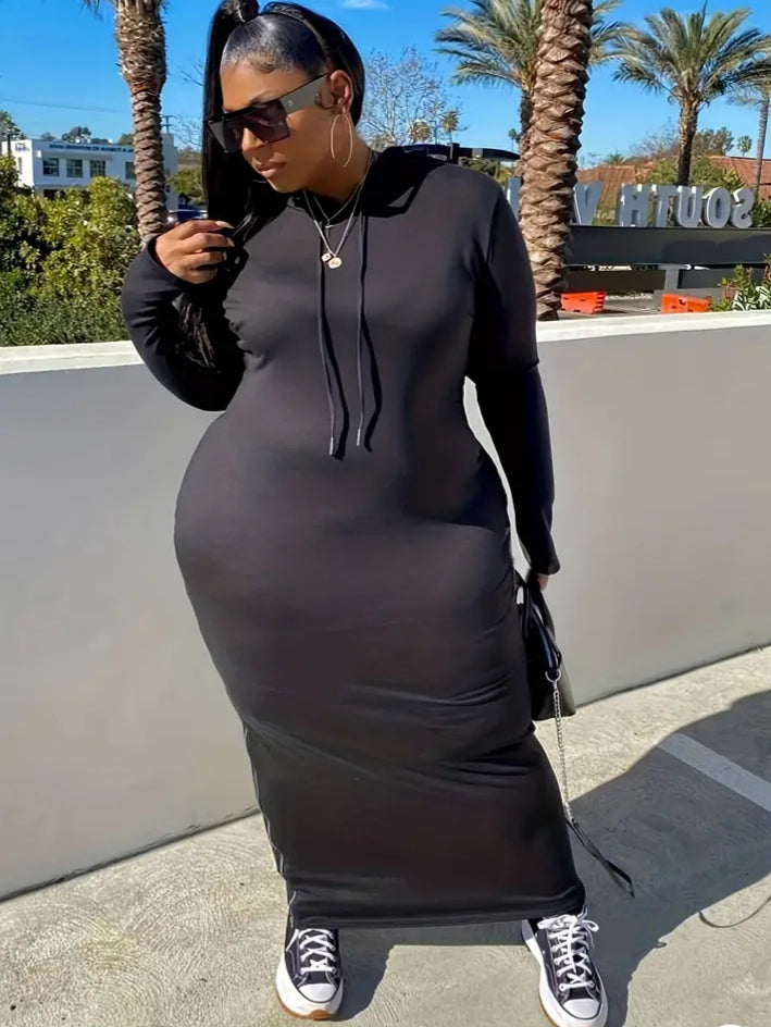 Plus size casual Sweatshirts maxi dress