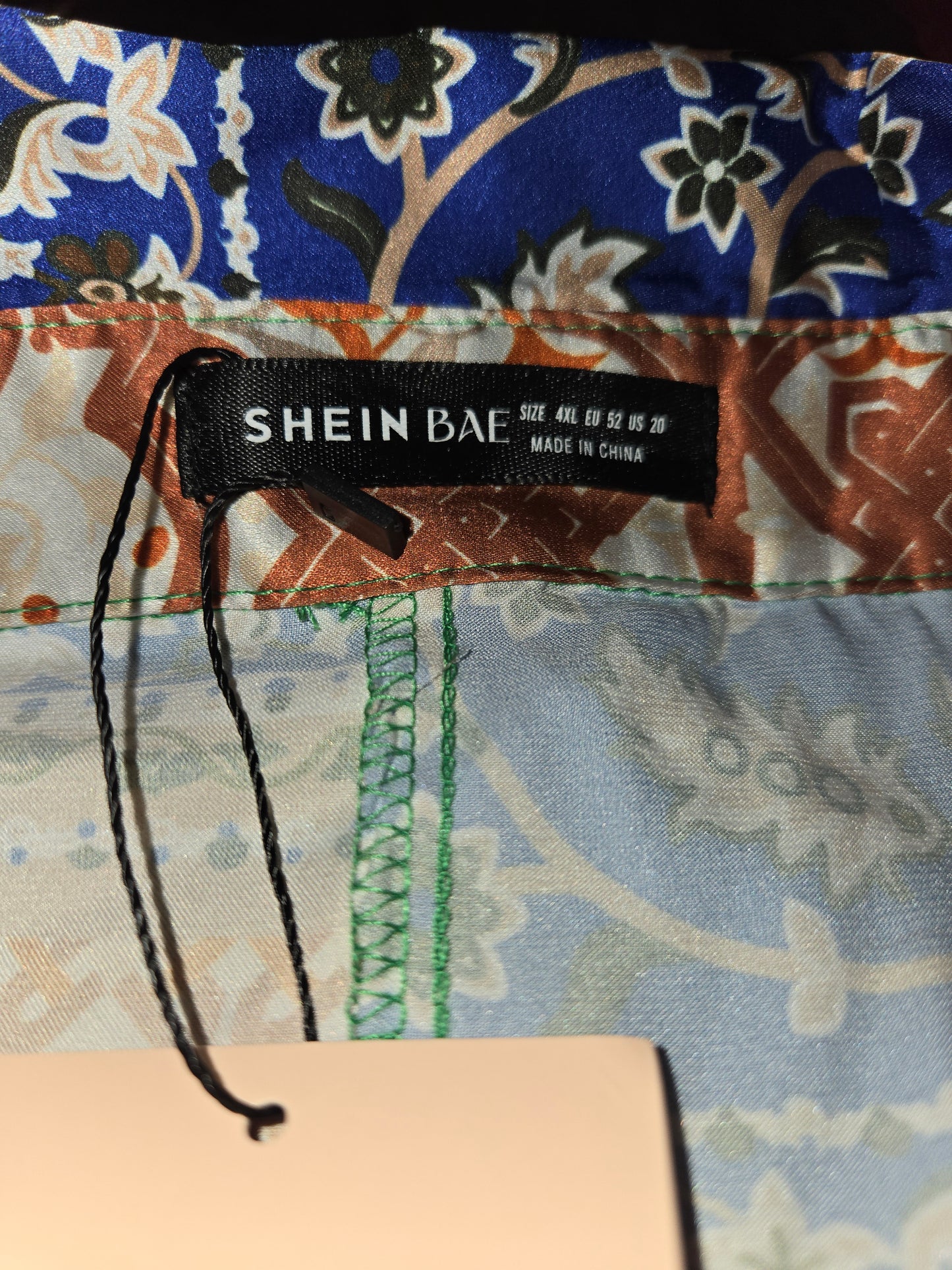 Plus Size Paisley Print Satin Top