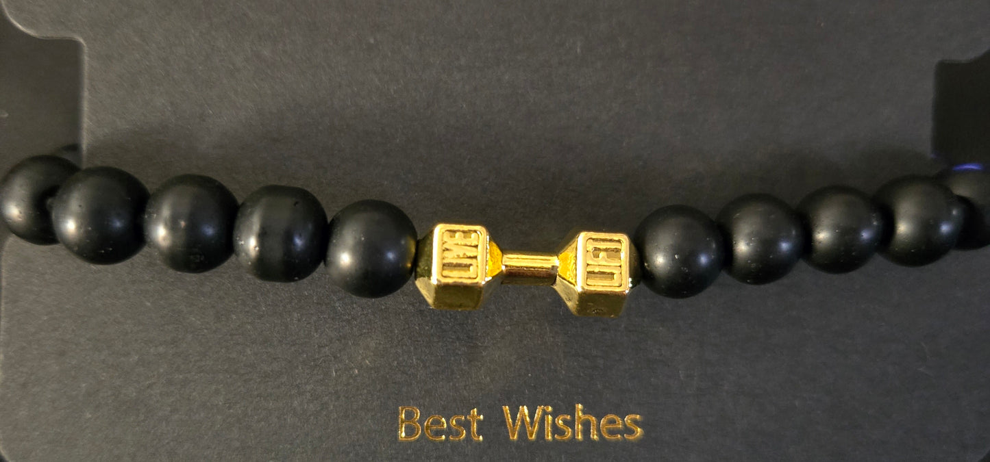 Men Lava Dumbell Bracelet