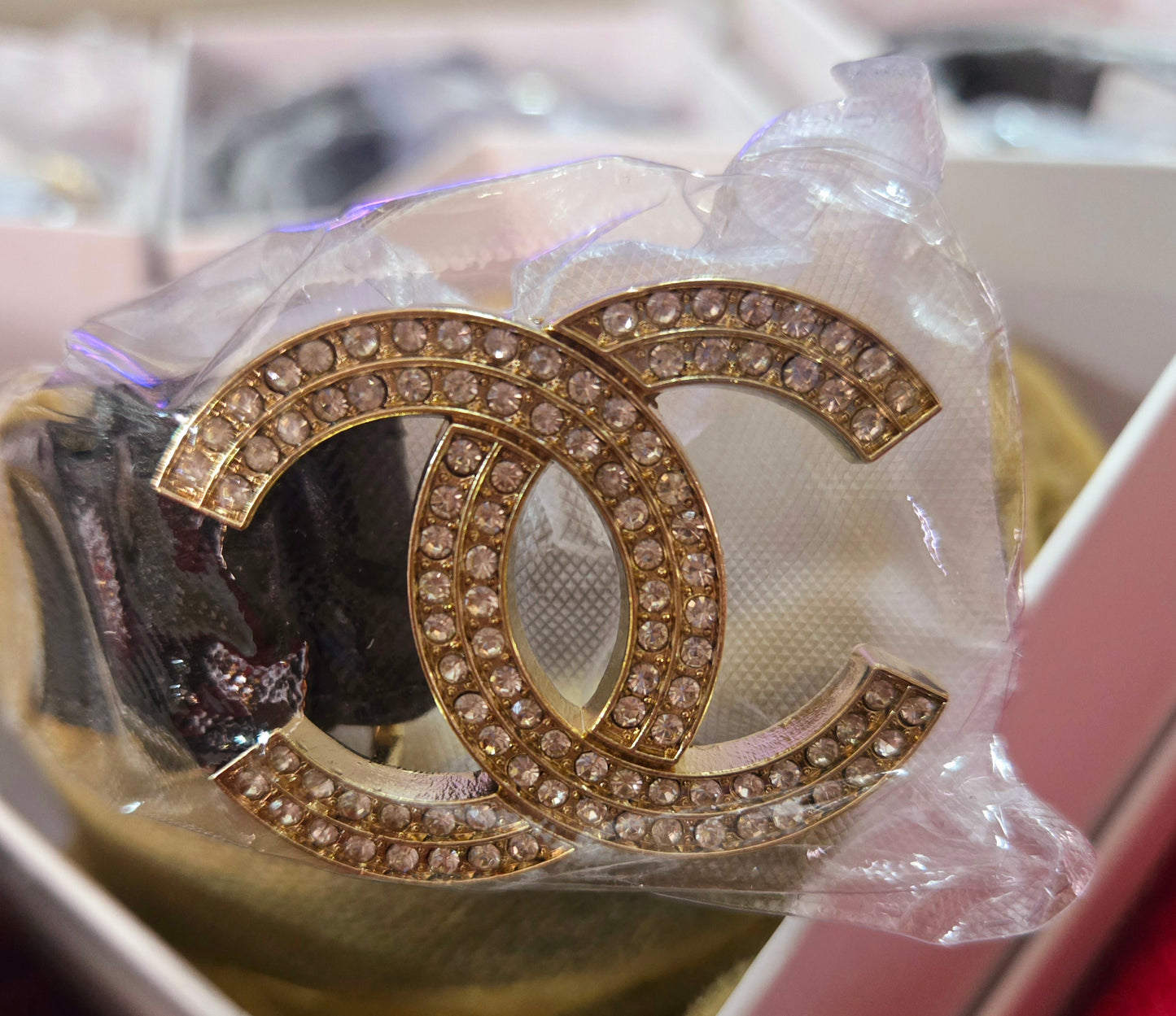 CC Inspired Rhinestones Leather Belt