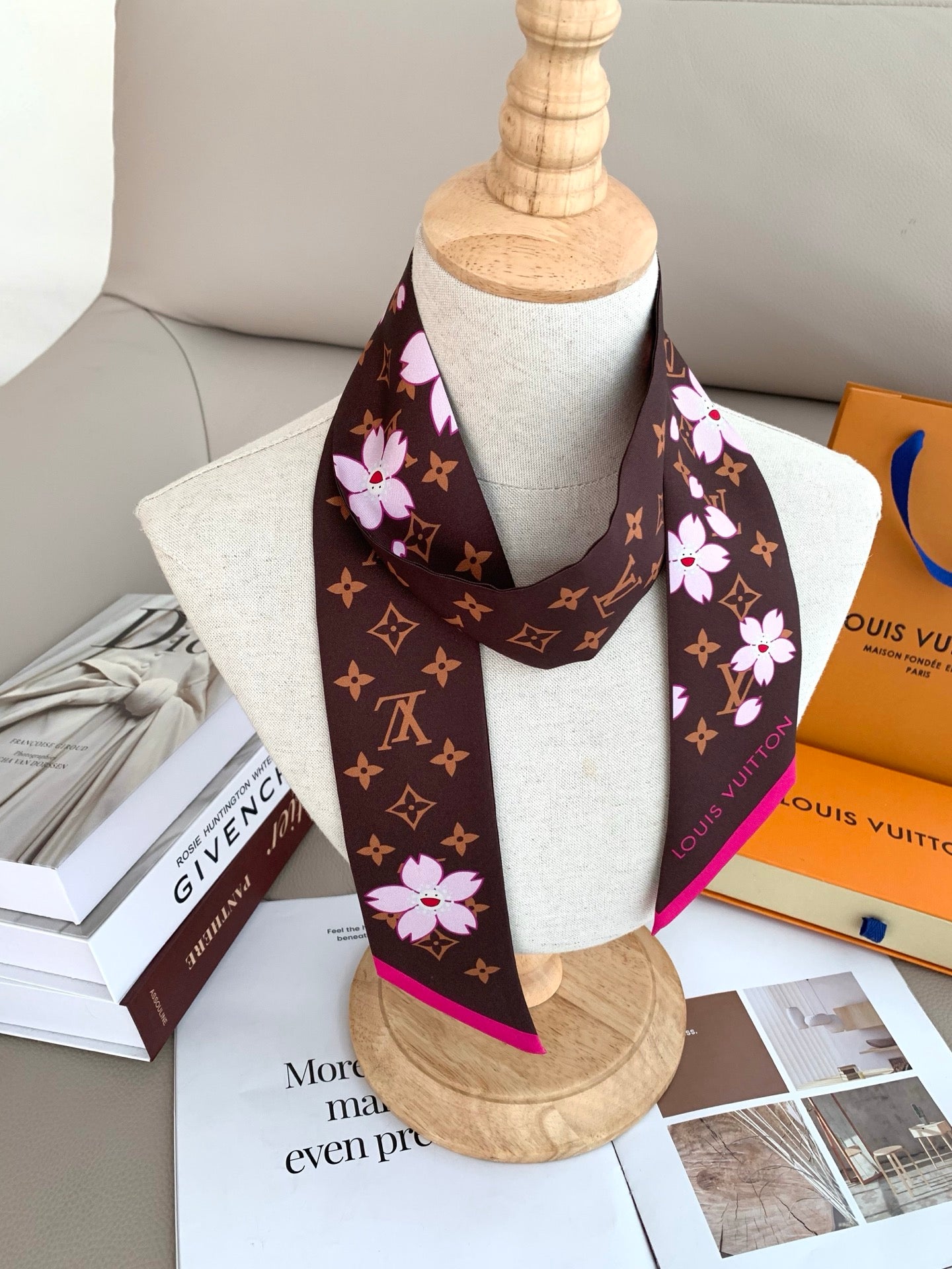 LV  inspired Twill Ribbon Scarves