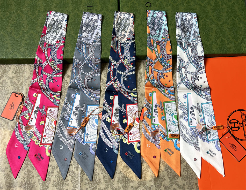 Hermès inspired Twill Ribbon Scarves