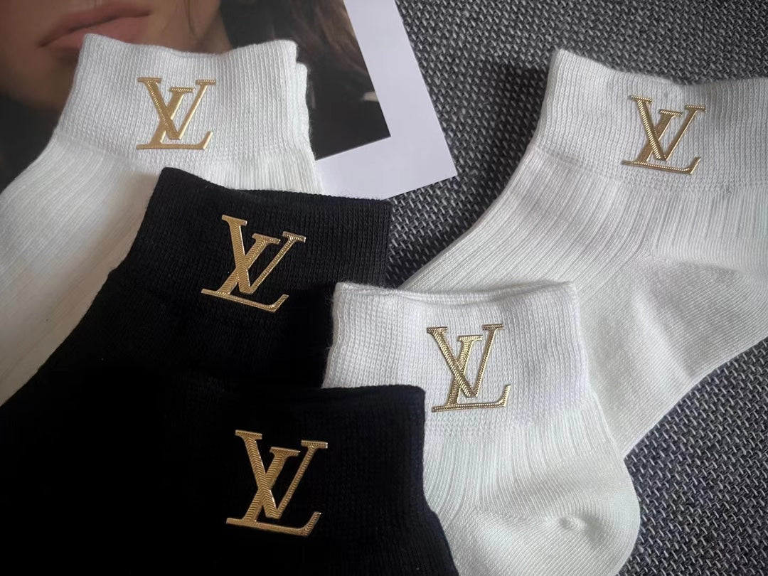 Unisex LV inspired individual package ankle socks