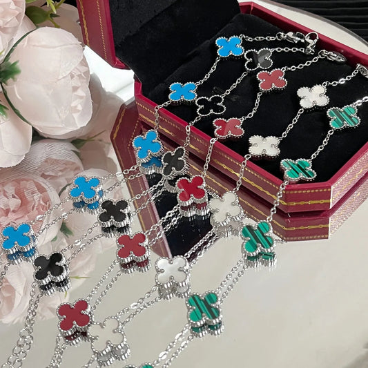 Van Cleef inspired Silver Clover Bracelets 15mm Collection