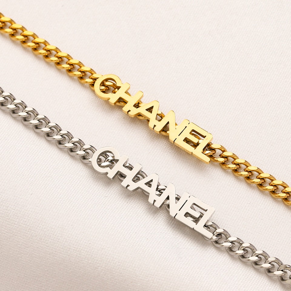 Chanel inspired cuban bracelet