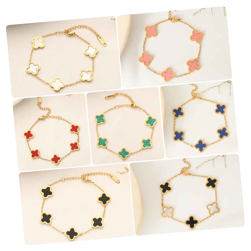 Van Cleef inspired 13mm Clover Gold Bracelet Collection