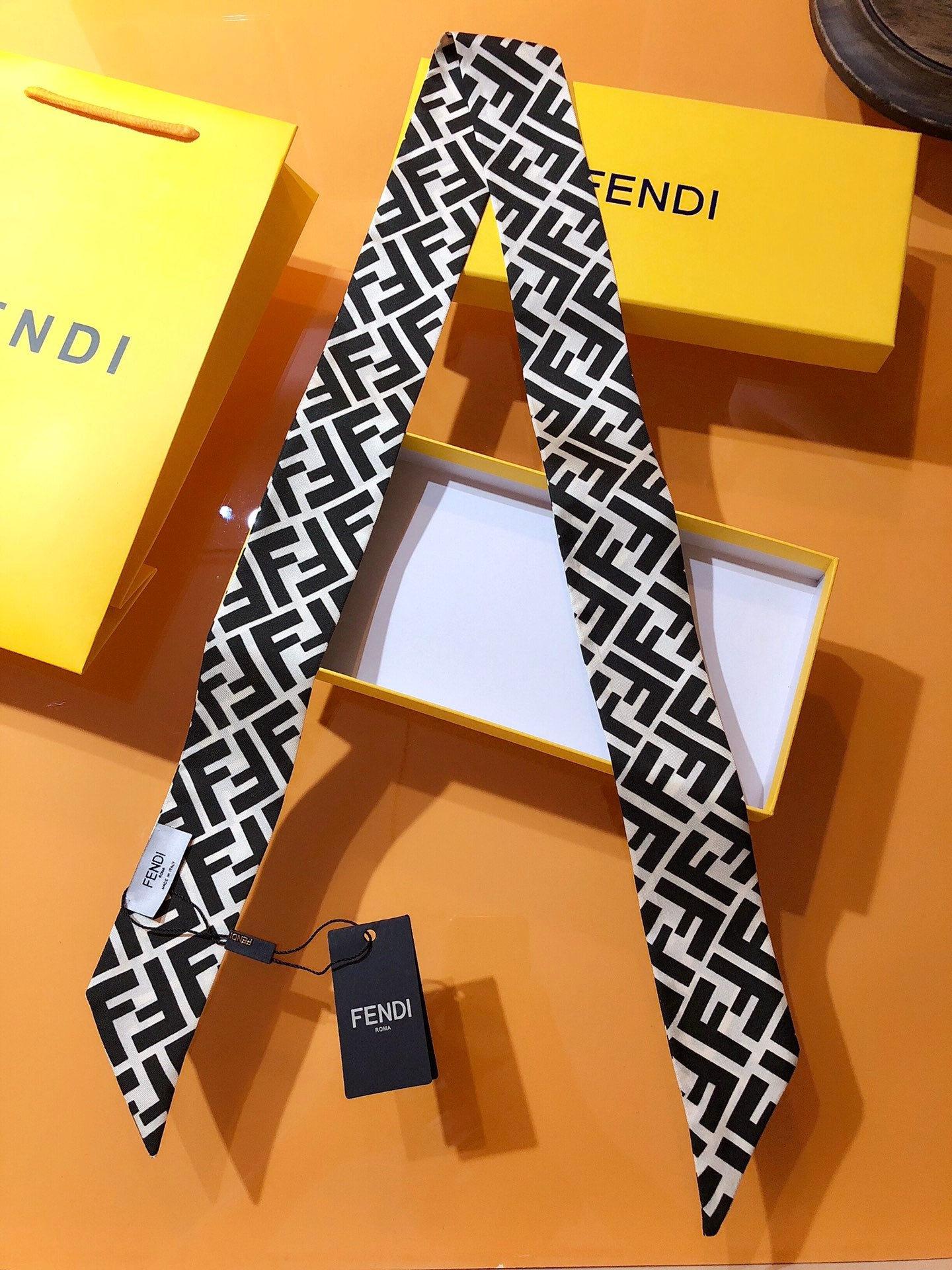 Fendi inspired Twill Ribbon Scarves