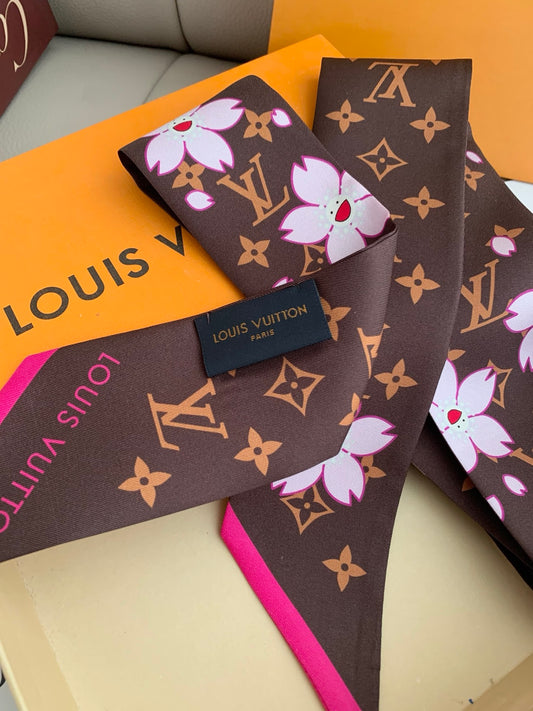 LV  inspired Twill Ribbon Scarves