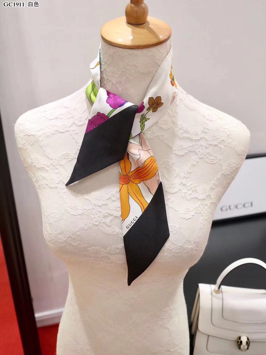 Gucci inspired Twill Ribbon Scarves