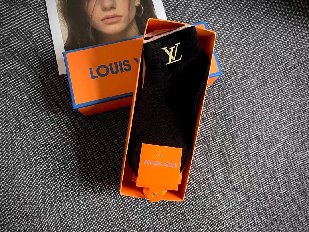 Unisex LV inspired individual package ankle socks
