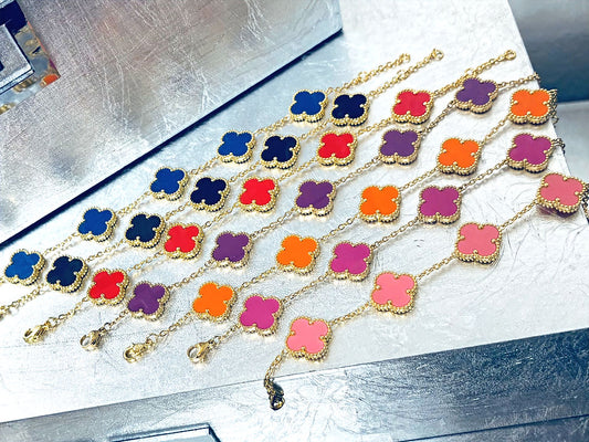 Van Cleef inspired Gold   Clover Bracelet 15mm Collection